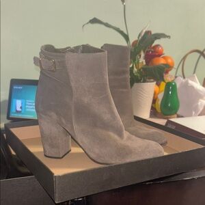 J. Crew Elegant Suede Ankle Boots - Taupe